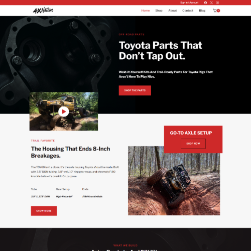 Toyota off-road parts and trail-ready kits.