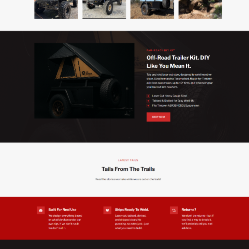 Off-road trailer kit for DIY enthusiasts.